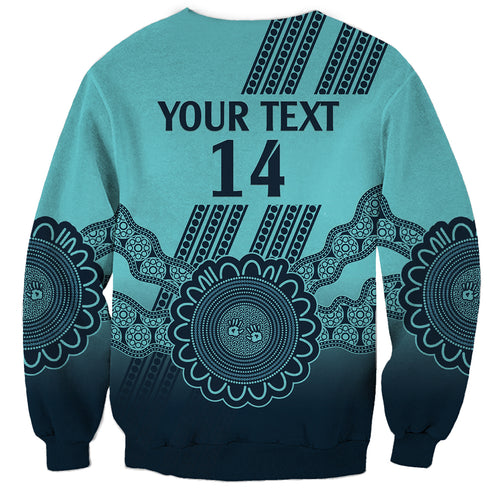 Custom Australia Matildas Sweatshirt Aussie Aboriginal Turquoise Version
