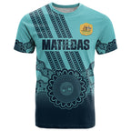 Custom Australia Matildas T Shirt Aussie Aboriginal Turquoise Version