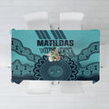 Custom Australia Matildas Tablecloth Aussie Aboriginal Turquoise Version