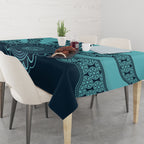 Custom Australia Matildas Tablecloth Aussie Aboriginal Turquoise Version