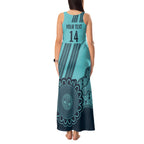 Custom Australia Matildas Tank Maxi Dress Aussie Aboriginal Turquoise Version