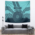 Custom Australia Matildas Tapestry Aussie Aboriginal Turquoise Version