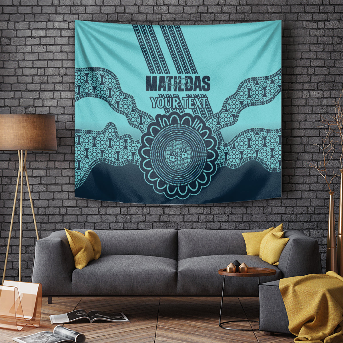 Custom Australia Matildas Tapestry Aussie Aboriginal Turquoise Version