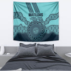 Custom Australia Matildas Tapestry Aussie Aboriginal Turquoise Version
