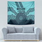 Custom Australia Matildas Tapestry Aussie Aboriginal Turquoise Version