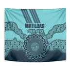 Custom Australia Matildas Tapestry Aussie Aboriginal Turquoise Version