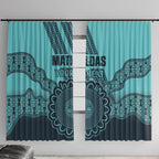 Custom Australia Matildas Window Curtain Aussie Aboriginal Turquoise Version