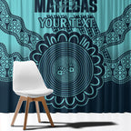 Custom Australia Matildas Window Curtain Aussie Aboriginal Turquoise Version