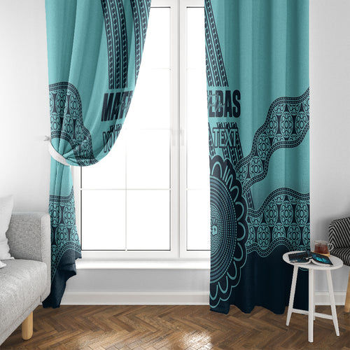Custom Australia Matildas Window Curtain Aussie Aboriginal Turquoise Version