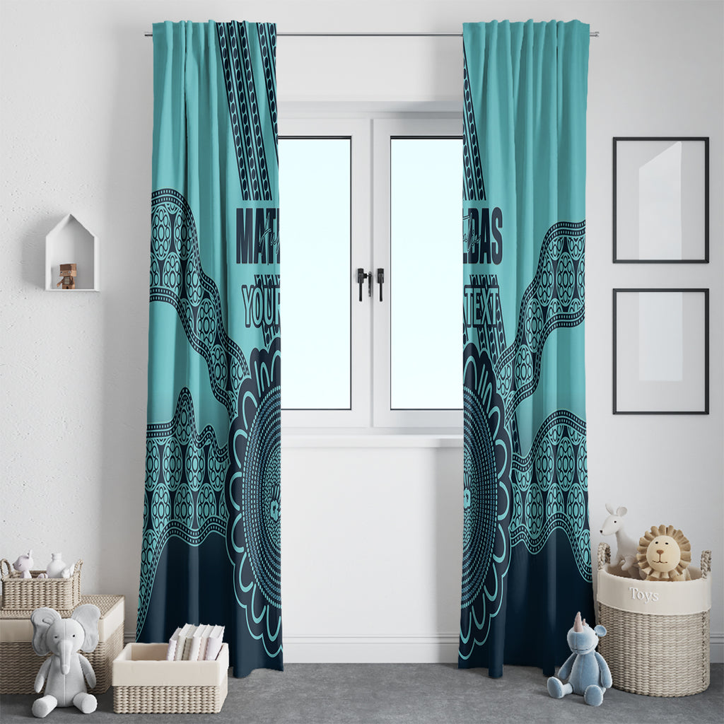 Custom Australia Matildas Window Curtain Aussie Aboriginal Turquoise Version