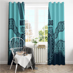 Custom Australia Matildas Window Curtain Aussie Aboriginal Turquoise Version