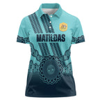 Custom Australia Matildas Women Polo Shirt Aussie Aboriginal Turquoise Version