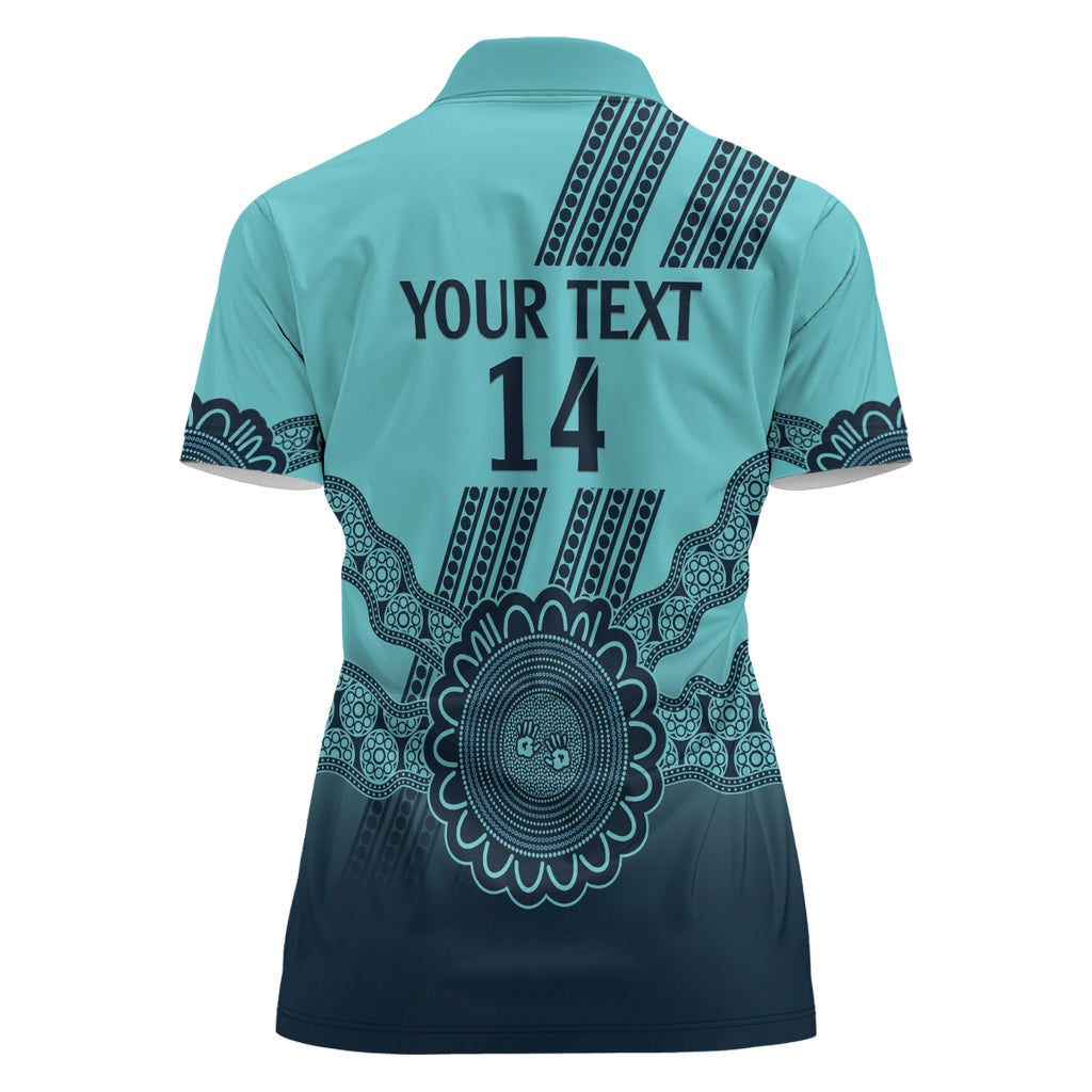 Custom Australia Matildas Women Polo Shirt Aussie Aboriginal Turquoise Version