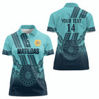 Custom Australia Matildas Women Polo Shirt Aussie Aboriginal Turquoise Version