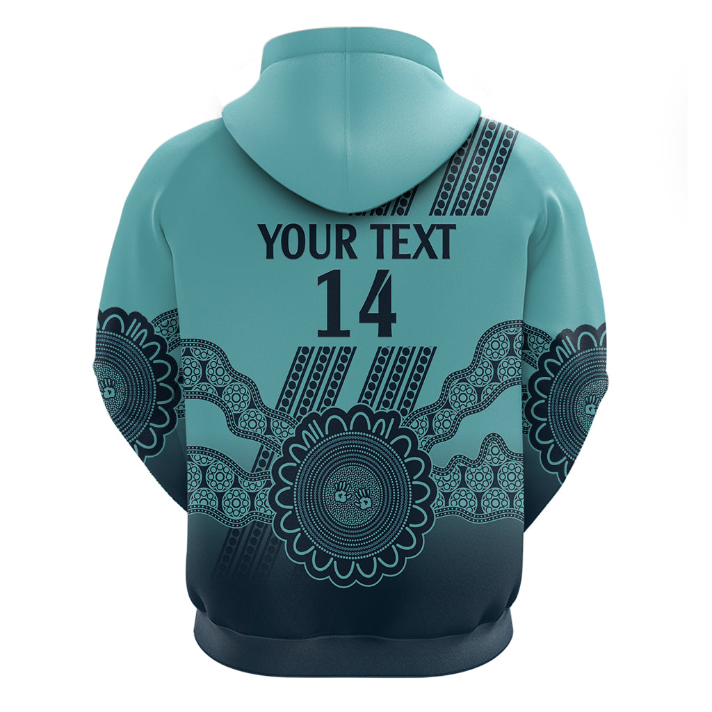Custom Australia Matildas Zip Hoodie Aussie Aboriginal Turquoise Version