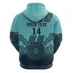 Custom Australia Matildas Zip Hoodie Aussie Aboriginal Turquoise Version