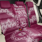 Custom QLD Maroons Rugby Back Car Seat Cover Aussie Aboriginal Mix Polynesian Pattern