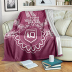 Custom QLD Maroons Rugby Blanket Aussie Aboriginal Mix Polynesian Pattern