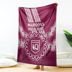 Custom QLD Maroons Rugby Blanket Aussie Aboriginal Mix Polynesian Pattern
