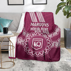 Custom QLD Maroons Rugby Blanket Aussie Aboriginal Mix Polynesian Pattern