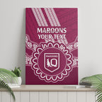Custom QLD Maroons Rugby Canvas Wall Art Aussie Aboriginal Mix Polynesian Pattern