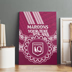 Custom QLD Maroons Rugby Canvas Wall Art Aussie Aboriginal Mix Polynesian Pattern