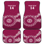 Custom QLD Maroons Rugby Car Mats Aussie Aboriginal Mix Polynesian Pattern