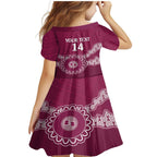 Custom QLD Maroons Rugby Family Matching Mermaid Dress and Hawaiian Shirt Aussie Aboriginal Mix Polynesian Pattern