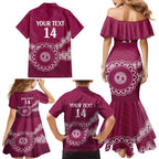 Custom QLD Maroons Rugby Family Matching Mermaid Dress and Hawaiian Shirt Aussie Aboriginal Mix Polynesian Pattern