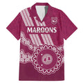 Custom QLD Maroons Rugby Family Matching Mermaid Dress and Hawaiian Shirt Aussie Aboriginal Mix Polynesian Pattern