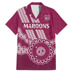 Custom QLD Maroons Rugby Family Matching Mermaid Dress and Hawaiian Shirt Aussie Aboriginal Mix Polynesian Pattern