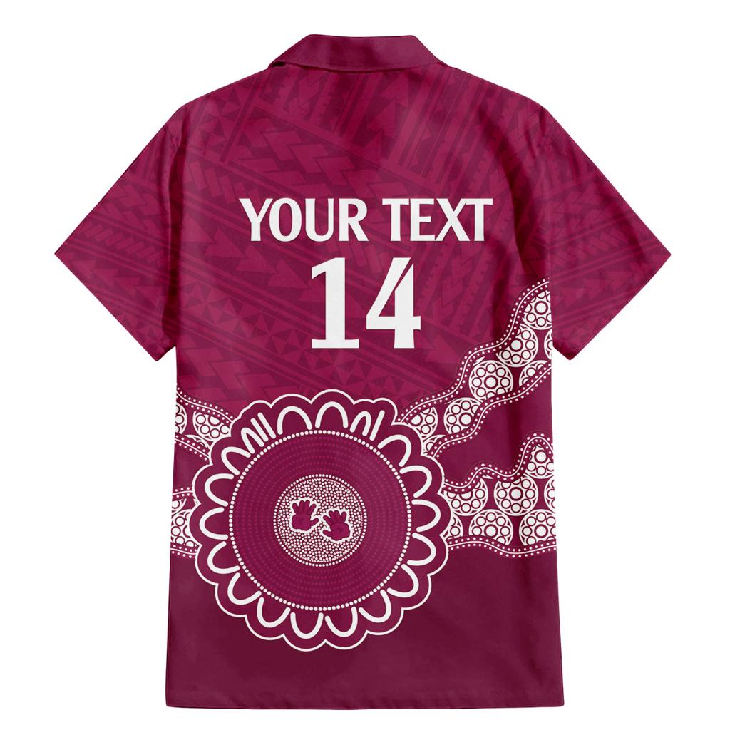 Custom QLD Maroons Rugby Family Matching Mermaid Dress and Hawaiian Shirt Aussie Aboriginal Mix Polynesian Pattern