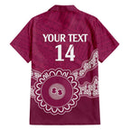 Custom QLD Maroons Rugby Family Matching Summer Maxi Dress and Hawaiian Shirt Aussie Aboriginal Mix Polynesian Pattern