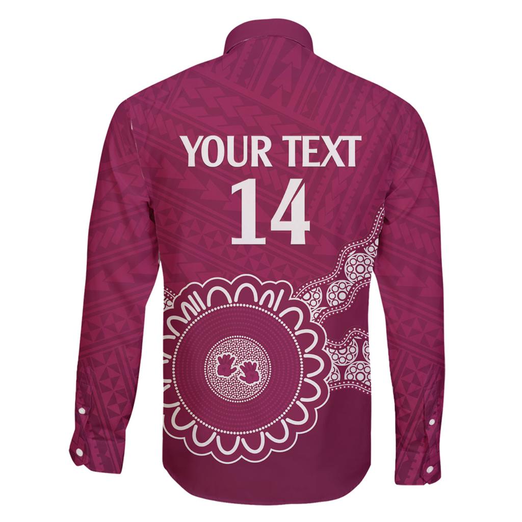 Custom QLD Maroons Rugby Family Matching Summer Maxi Dress and Hawaiian Shirt Aussie Aboriginal Mix Polynesian Pattern