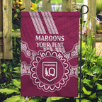 Custom QLD Maroons Rugby Garden Flag Aussie Aboriginal Mix Polynesian Pattern