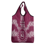 Custom QLD Maroons Rugby Grocery Bag Aussie Aboriginal Mix Polynesian Pattern