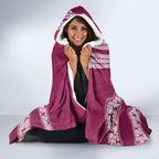 Custom QLD Maroons Rugby Hooded Blanket Aussie Aboriginal Mix Polynesian Pattern