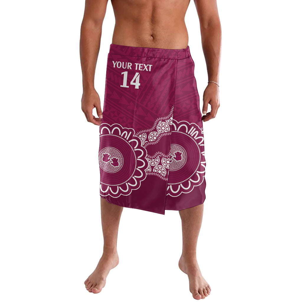 Custom QLD Maroons Rugby Lavalava Aussie Aboriginal Mix Polynesian Pattern