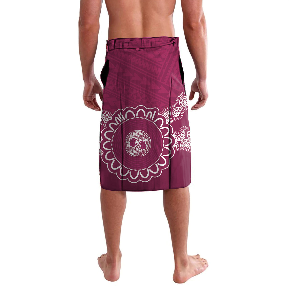 Custom QLD Maroons Rugby Lavalava Aussie Aboriginal Mix Polynesian Pattern