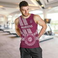 Custom QLD Maroons Rugby Men Tank Top Aussie Aboriginal Mix Polynesian Pattern