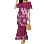 Custom QLD Maroons Rugby Mermaid Dress Aussie Aboriginal Mix Polynesian Pattern