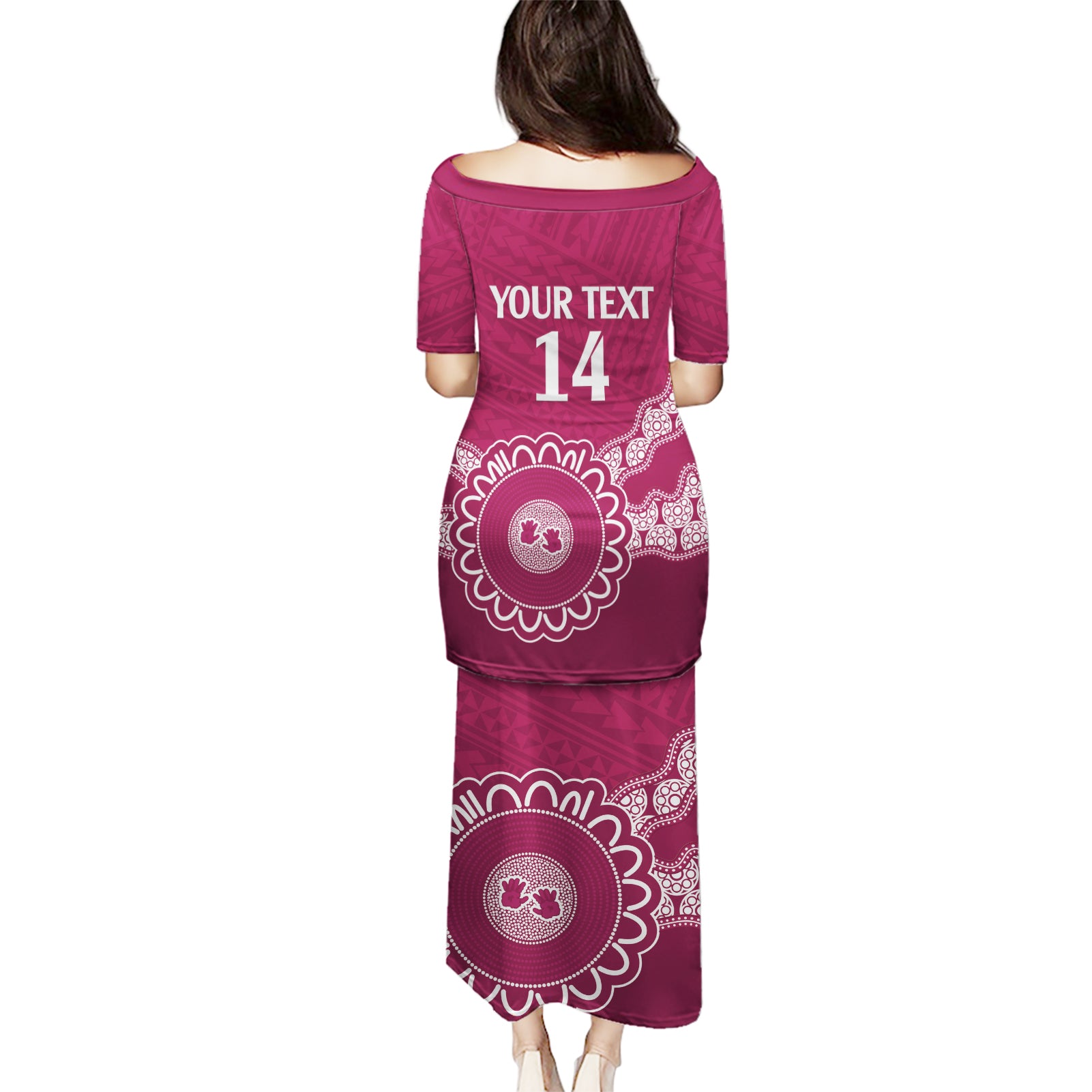 Custom QLD Maroons Rugby Puletasi Aussie Aboriginal Mix Polynesian Pattern
