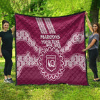 Custom QLD Maroons Rugby Quilt Aussie Aboriginal Mix Polynesian Pattern
