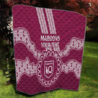 Custom QLD Maroons Rugby Quilt Aussie Aboriginal Mix Polynesian Pattern