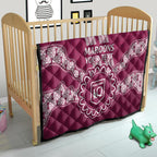 Custom QLD Maroons Rugby Quilt Aussie Aboriginal Mix Polynesian Pattern