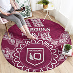 Custom QLD Maroons Rugby Round Carpet Aussie Aboriginal Mix Polynesian Pattern