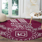 Custom QLD Maroons Rugby Round Carpet Aussie Aboriginal Mix Polynesian Pattern