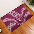 Custom QLD Maroons Rugby Rubber Doormat Aussie Aboriginal Mix Polynesian Pattern