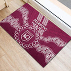 Custom QLD Maroons Rugby Rubber Doormat Aussie Aboriginal Mix Polynesian Pattern