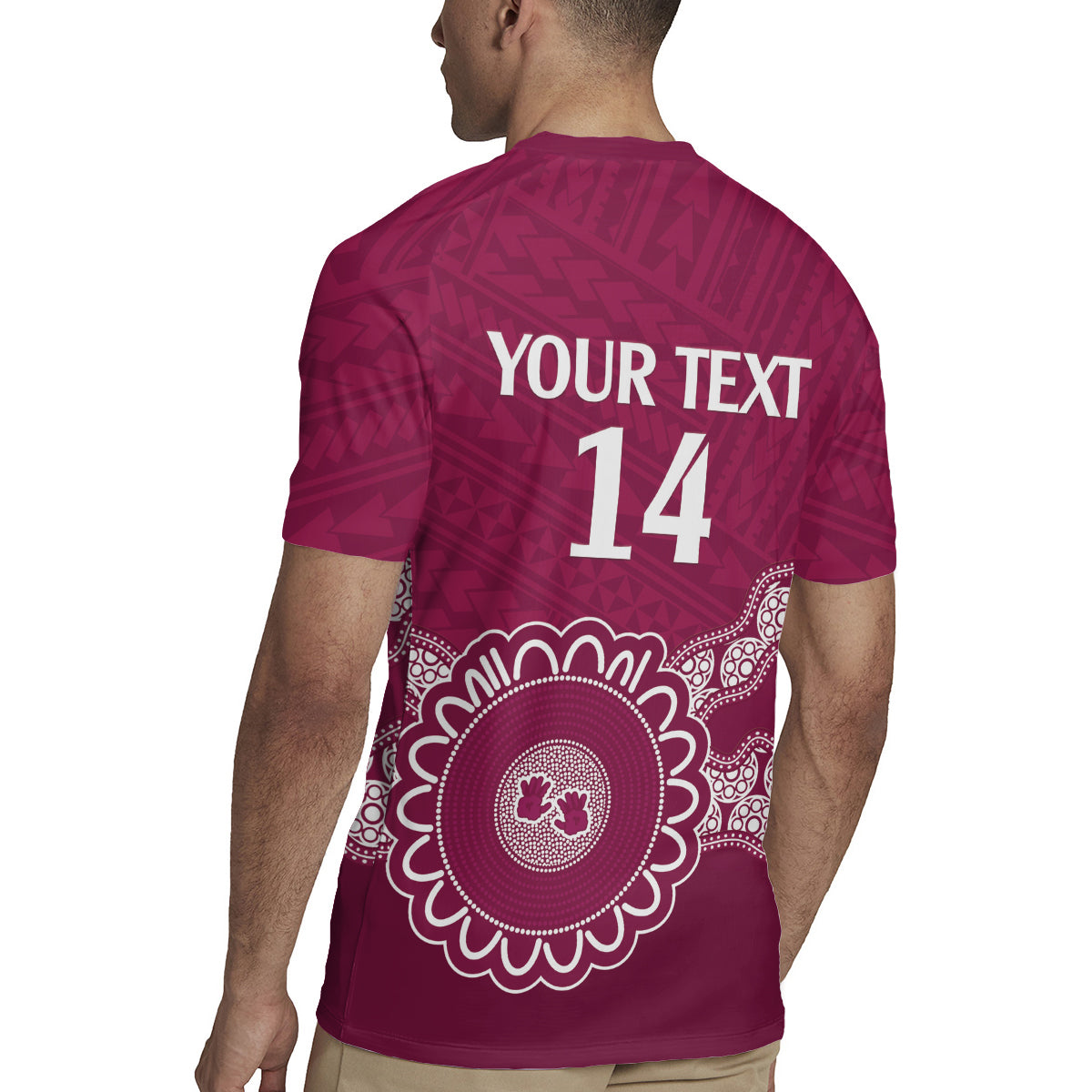Custom QLD Maroons Rugby Rugby Jersey Aussie Aboriginal Mix Polynesian Pattern